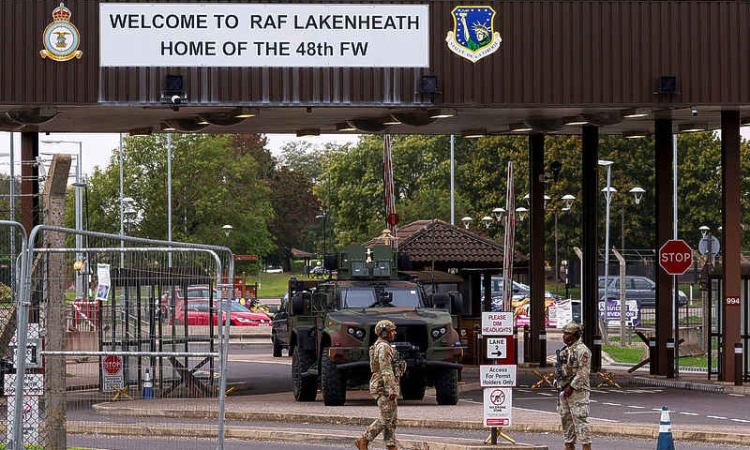 Men arrested at UK air base used by US were looking to do 'big damage'